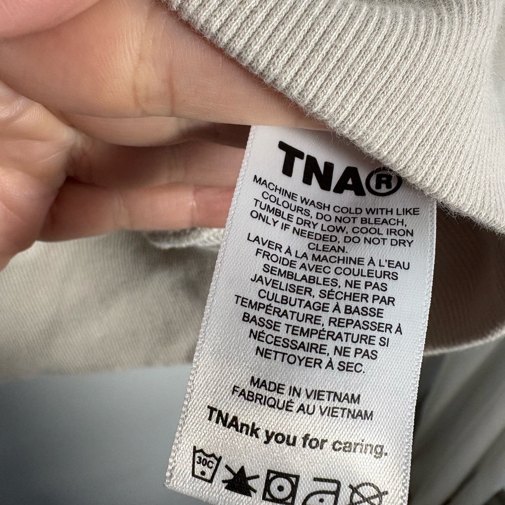 Aritzia TNA Cozy Fleece Perfect Crew Marcona Beige XS - Picture 6 of 14